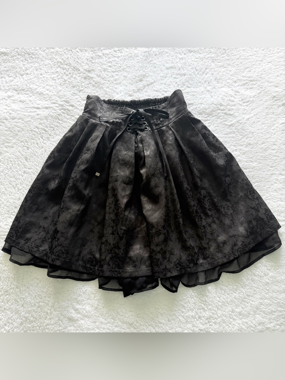 Jirai Kei Ryosan Lolita Bow Skort Japan Idol Floral Gothic Black axes femme